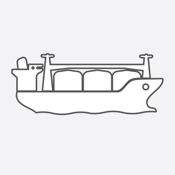 Eenvoudige web icoon: transport en de aflevering door de zee — Stockvector