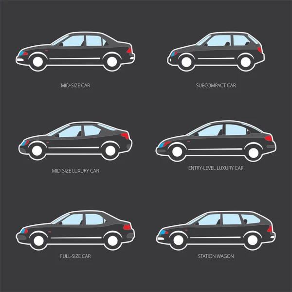 車のタイプのベクトル イラスト. — ストックベクタ