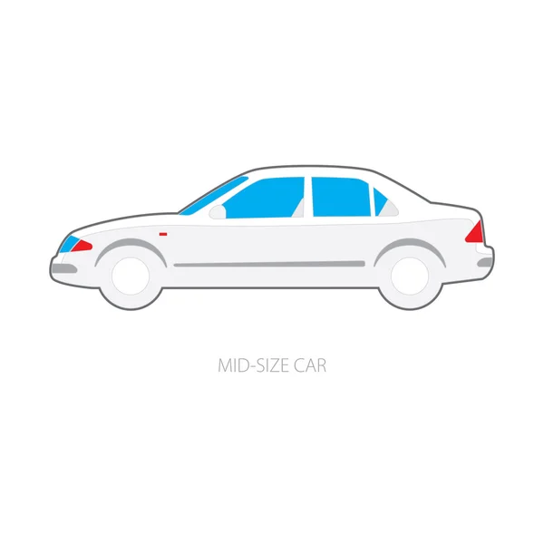 Illustration vectorielle des types de voitures. Voiture de taille moyenne . — Image vectorielle