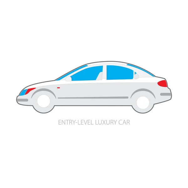 Vektor-Illustration von Autotypen. Luxus-Einstiegsmodell. — Stockvektor