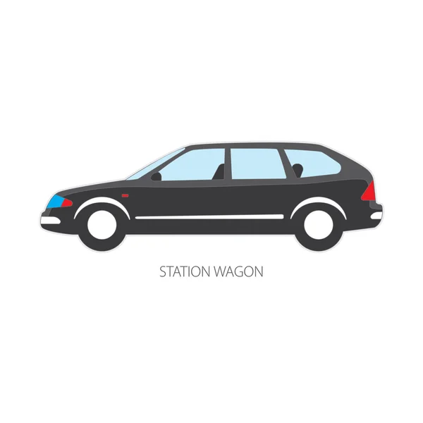 Ilustración vectorial de tipos de automóviles. Camión de estación . — Vector de stock