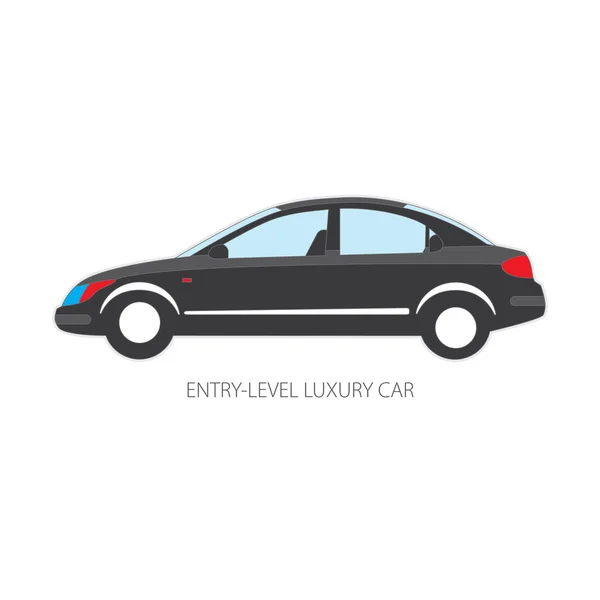 Illustrazione vettoriale dei tipi di automobili. Ingresso-livello auto di lusso . — Vettoriale Stock