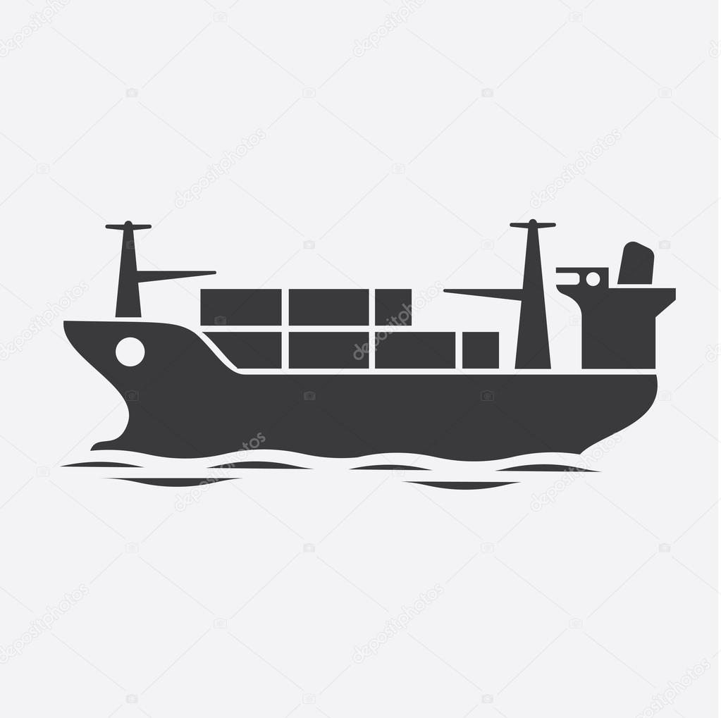 Simple web icon: Transportation and delivery by sea