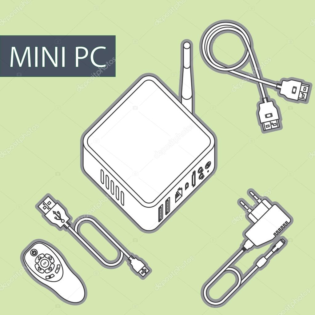 Compact Computer, mini PC, for media content and entertainment.