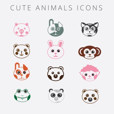 Sevimli bebekler hayvanlar vektör çizim.