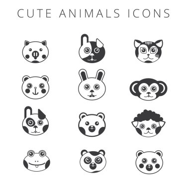 Sevimli bebekler hayvanlar vektör çizim.