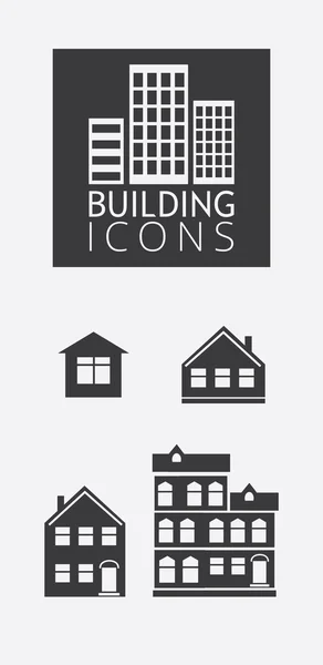 Iconos simples: Iconos de edificios — Vector de stock