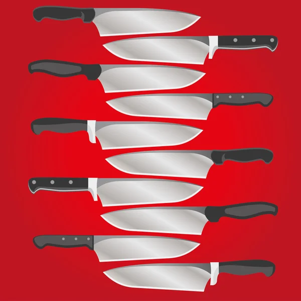 Vektor Klipart: typy kuchyňské nože — Stockový vektor