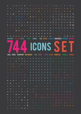 Basit sıralı Icons set web ve grafik için