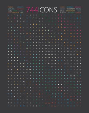 Basit sıralı Icons set web ve grafik için