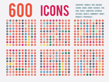 Basit sıralı Icons set web ve grafik için