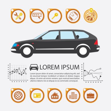 Bilgi grafik tasarım öğesi ve araç.