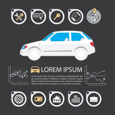 Bilgi grafik tasarım öğesi ve araç.