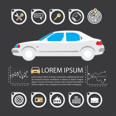 Bilgi grafik tasarım öğesi ve araç.