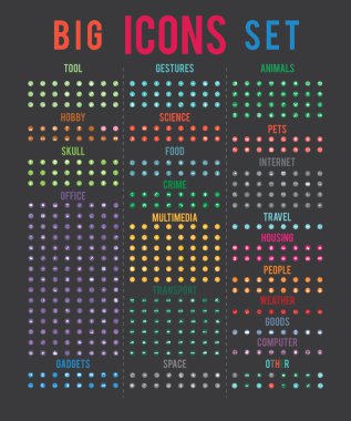 Basit sıralı Icons set web ve grafik için