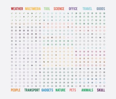 Basit sıralı Icons set web ve grafik için