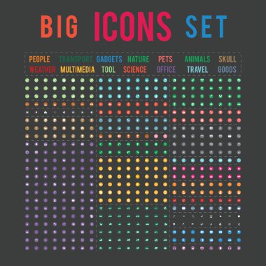 Basit sıralı Icons set web ve grafik için