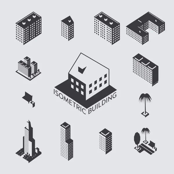 Gebouw pictogram instellen — Stockvector