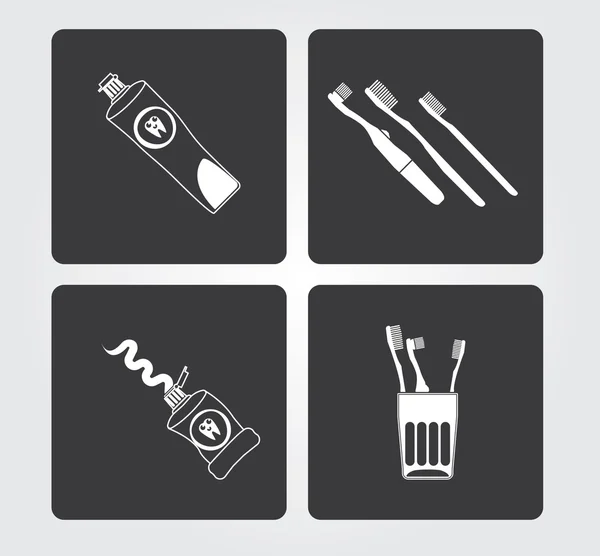 Eenvoudige Web Icons: tanden poetsen — Stockvector