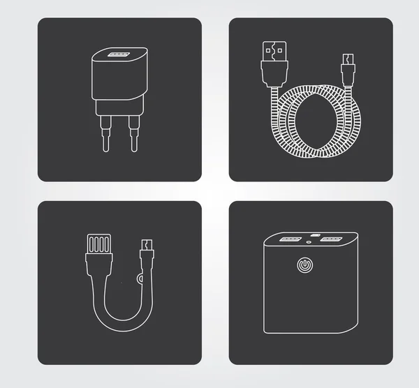 Simple Web Icons: USB — Stock Vector