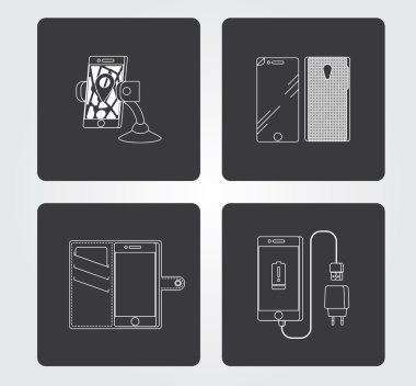 Simple Icon: phone accessories clipart