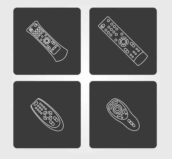 Iconos simples: TV control remoto — Vector de stock