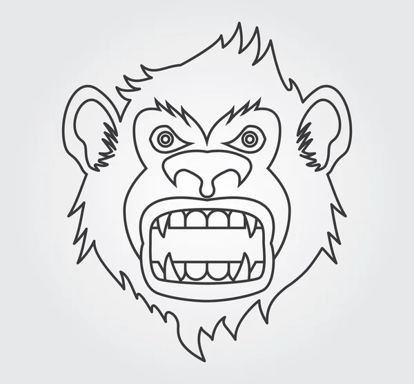 Simple Icon: Monkey Head — Stock Vector