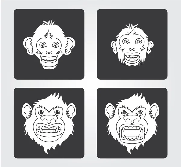 Простая икона: Голова обезьяны — стоковый вектор