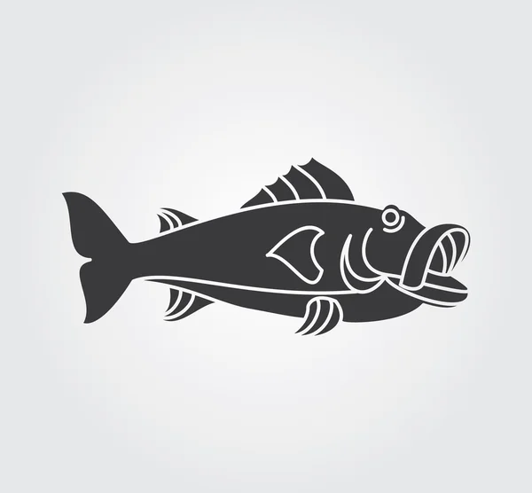 Простая икона: Рыба — стоковый вектор