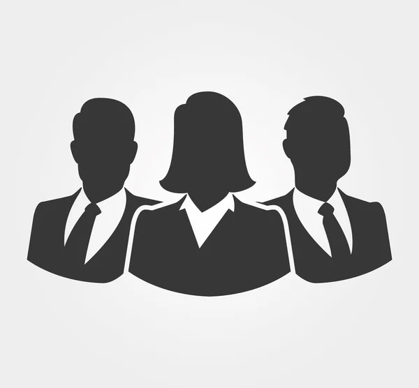 Simple icons: Silhouettes of business people — Stock Vector