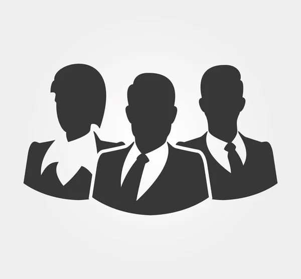 Simple icons: Silhouettes of business people — Stock Vector