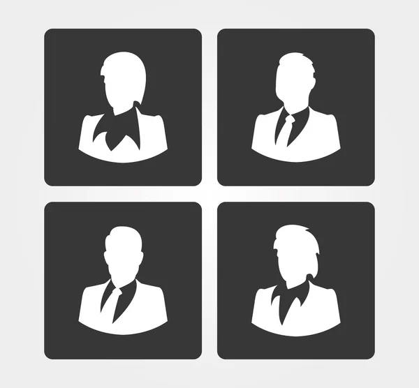 Простые иконы: Силуэты деловых людей — стоковый вектор