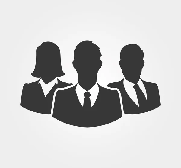 Simple icons: Silhouettes of business people — Stock Vector