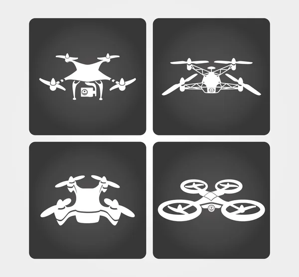 Ícone simples: quadrocopter — Vetor de Stock