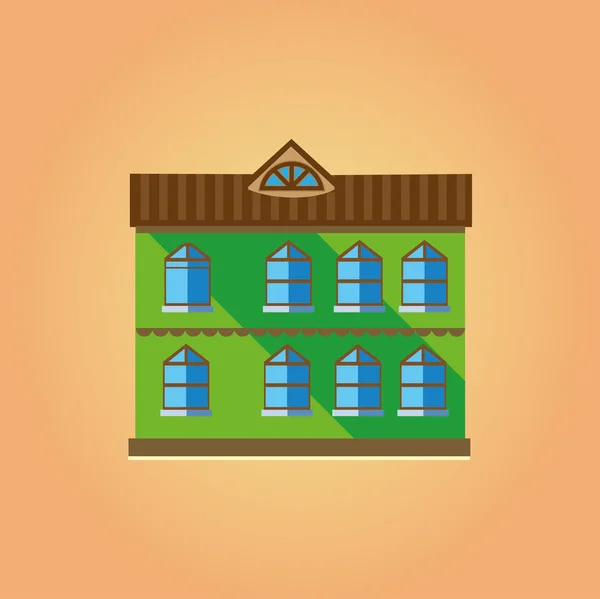 Simple icons: colored houses — Stock Vector