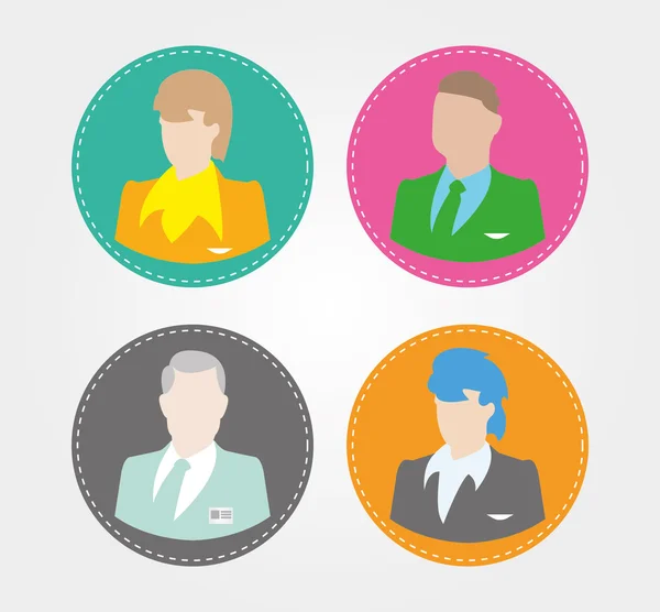 Simple icons: Silhouettes of business people — Stock Vector