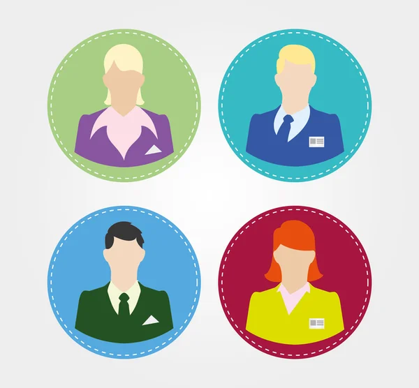 Simple icons: Silhouettes of business people — Stock Vector