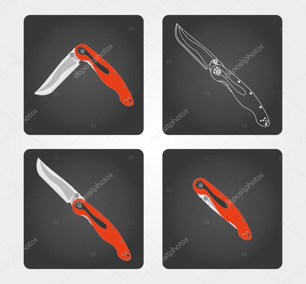Simple Icon: pocket knife Stock Vector by ©rlmf.net 84779630, image size:1023x949