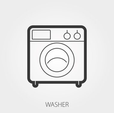 Basit ev Web Simgeler: çamaşır makinesi