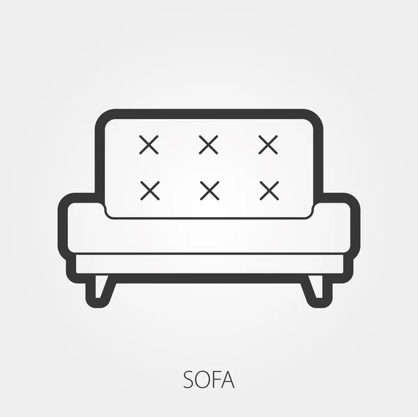 Iconos simples de la tela del hogar: Muebles tapizados — Vector de stock