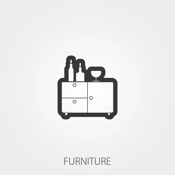 Eenvoudige huishoudelijke Web Icons: Furniture — Stockvector