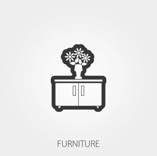 Eenvoudige huishoudelijke Web Icons: Furniture — Stockvector