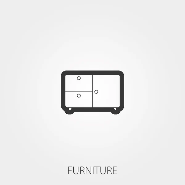 Iconos simples del Web del hogar: Muebles — Vector de stock