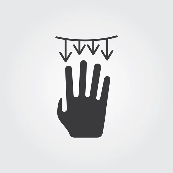 Eenvoudige Web Icon: Hand Touch — Stockvector