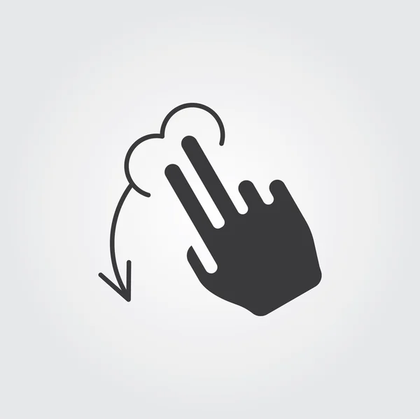 Eenvoudige Web Icon: Hand Touch — Stockvector
