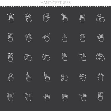 Basit Web Icons Set: El dokunmatik