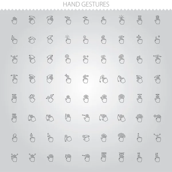 Einfache Web-Icons Set: Hand berühren — Stockvektor