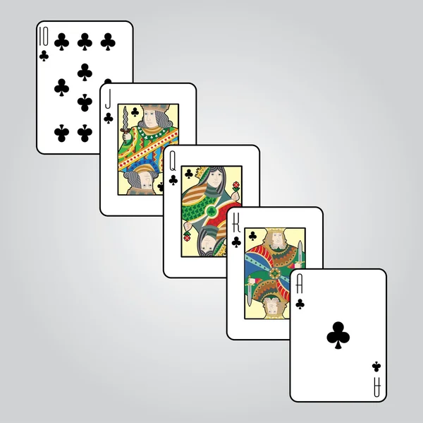 Vecteur de cartes à jouer unique : Clubs — Image vectorielle