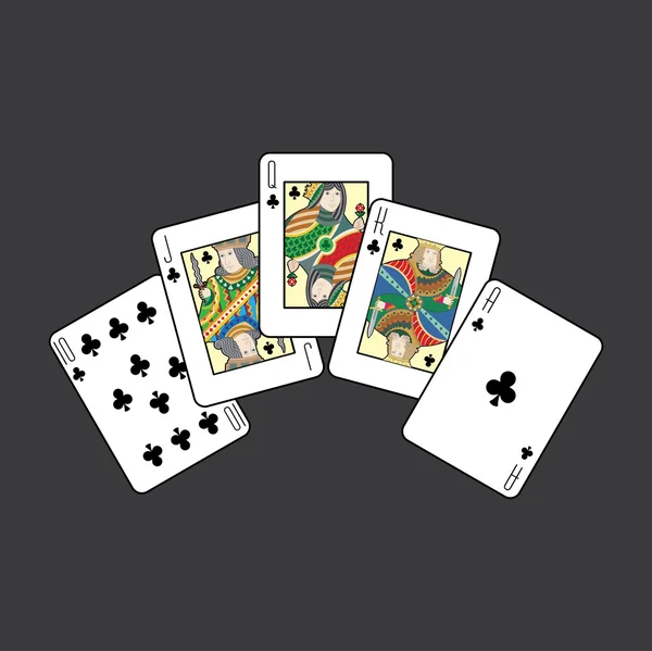 Одноместный вектор игральных карт: клубы — стоковый вектор