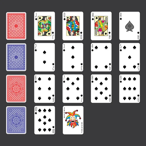 Vecteur de cartes à jouer unique : Spades — Image vectorielle